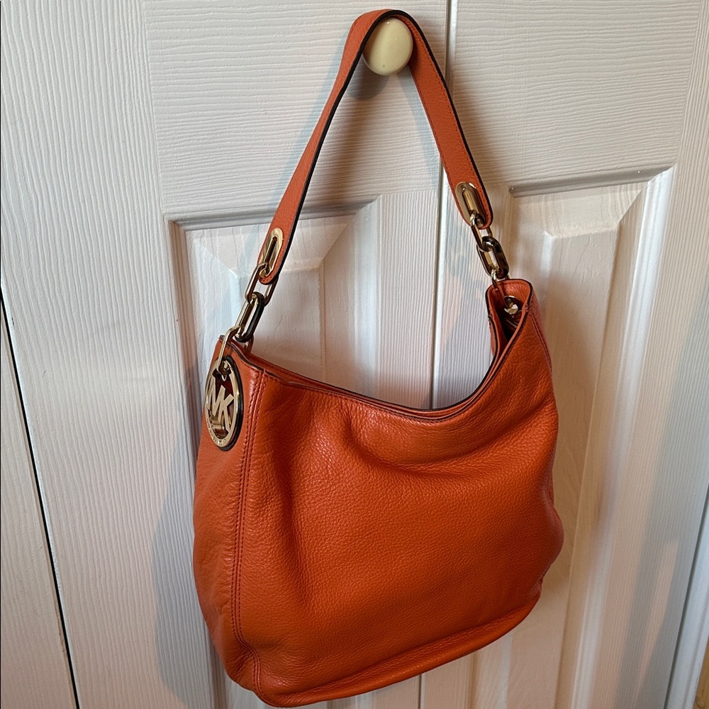 Michael Kors Tangerine Leather Hobo Bag